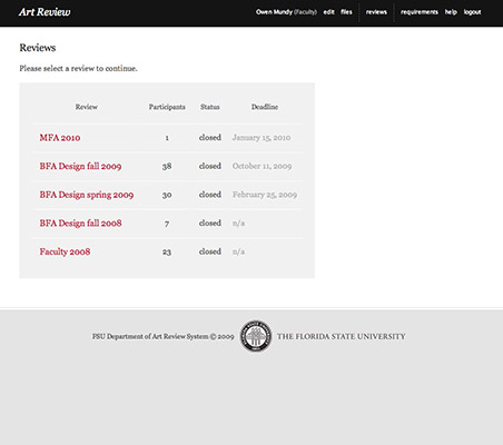 Florida State Art Review website and student application grading system thumbnail-7