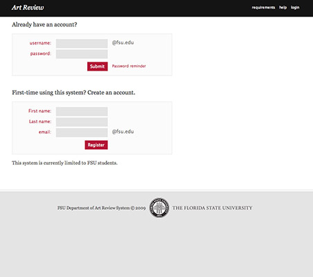 Florida State Art Review website and student application grading system thumbnail-3