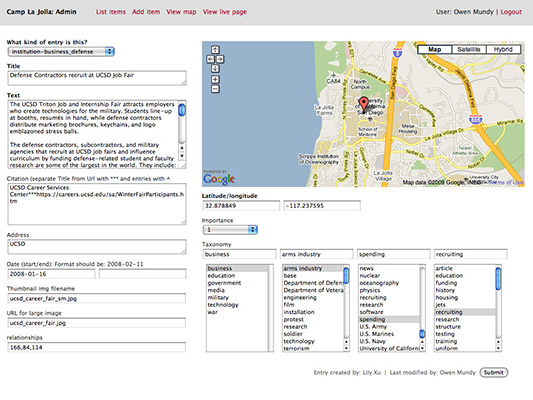 Camp La Jolla Military Park website and data entry system thumbnail-7