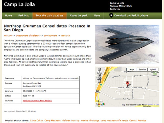 Camp La Jolla Military Park website and data entry system thumbnail-4