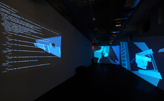 Grid, Sequence Me @ Flashpoint Gallery, Washington D.C., Three-channel projection., Dimensions variable, 2013. Photograph by Brandon Webster