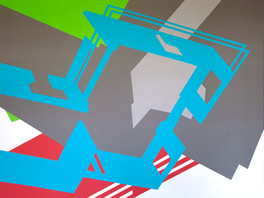 Temporary Home (detail), acrylic on panel, 40 in. x 9 in., 2012